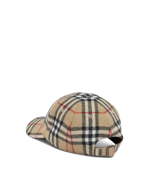 Burberry Gray "Check" Baseball Cap for men