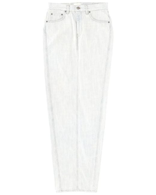 Haikure White Long Denim Skirt