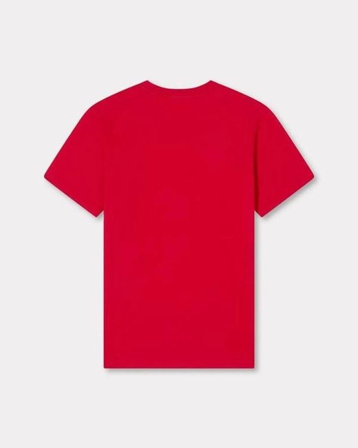 KENZO Red T-Shirt Gots Boke Flower Slim for men