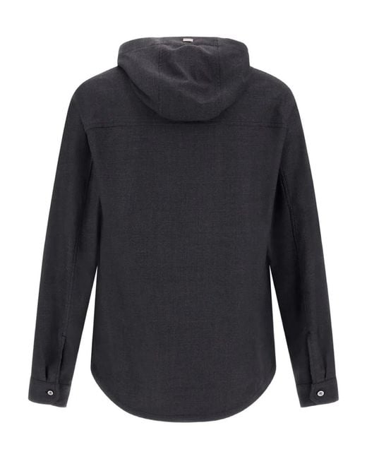 Herno Black Giacca Corta Con Cappuccio for men