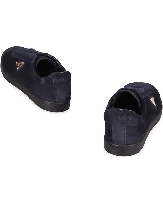 Prada Black Dark Suede Sneakers for men
