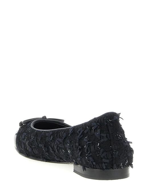Tory Burch Black 'Cap-Toe' Ballet Flats
