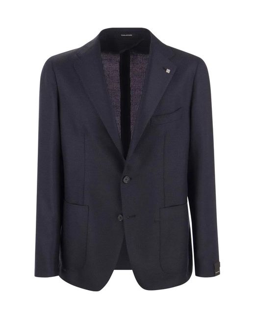 Tagliatore Blue Virgin Wool Jacket for men