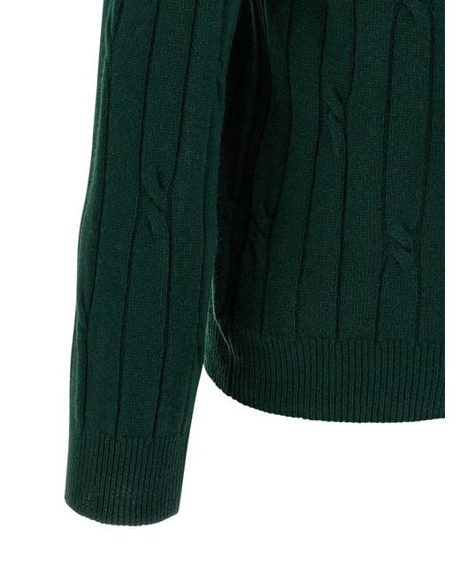 Zanone Green Braided Wool Polo Shirt for men