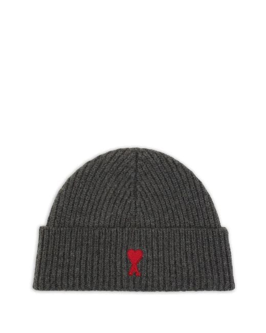 AMI Gray Beanie Hat for men