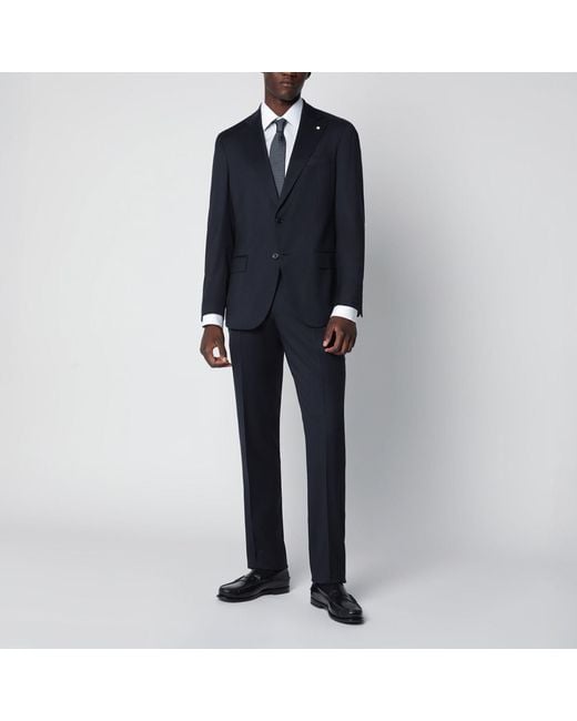 Luigi Bianchi Black Singlebreasted Wool Suit for men