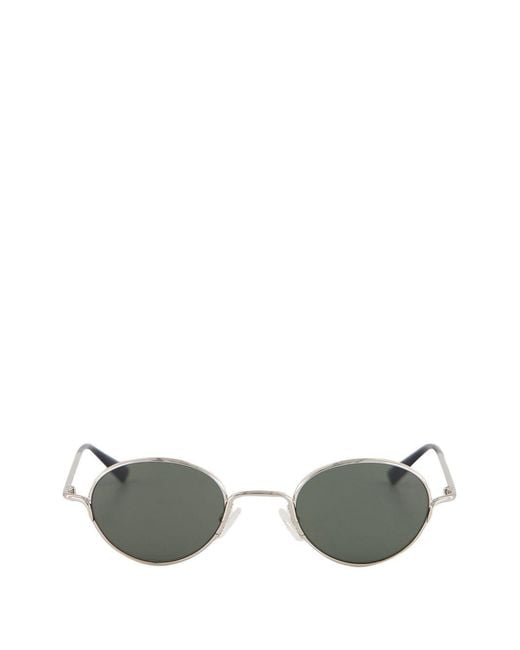 McQueen Metallic Round Metal Frame Sunglasses