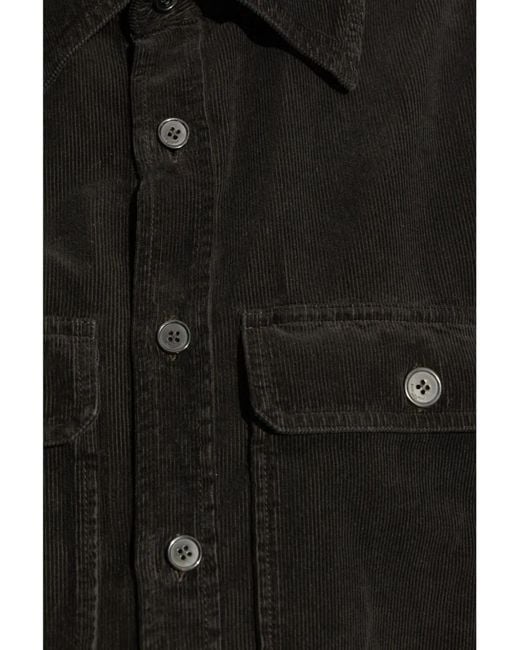 Saint Laurent Black Corduroy Cotton Overshirt for men