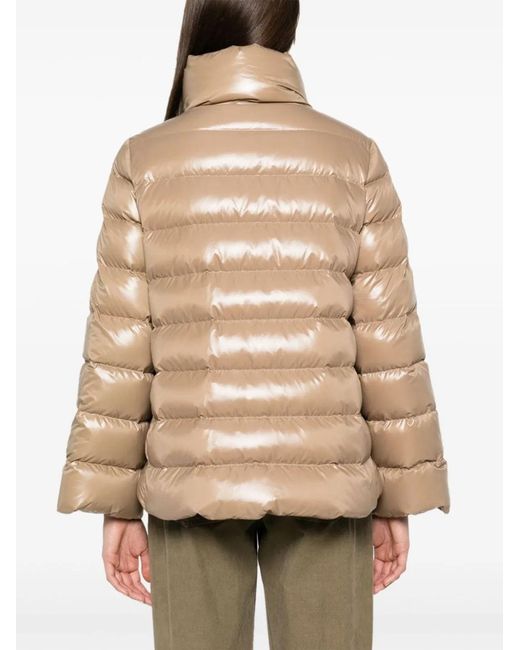 Fay Natural Glossy Quilted Down Jacket