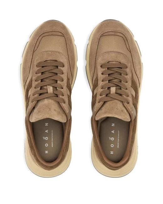 Hogan Brown Multicolour Calfskin Sneaker for men