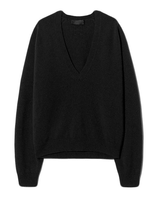 Nili Lotan Black 'Feron' V Neck Sweater