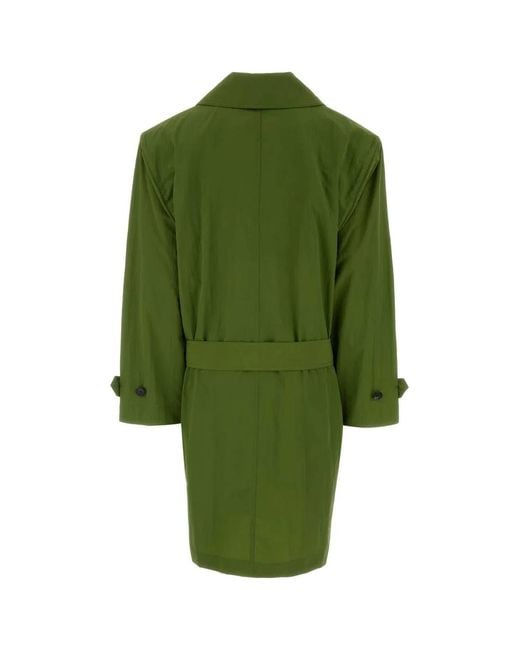 Saint Laurent Green Nylon Trench Coat