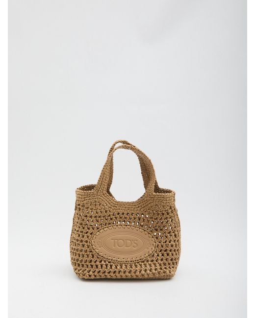 Tod's Natural Viscose Calfskin Shoulder Bag
