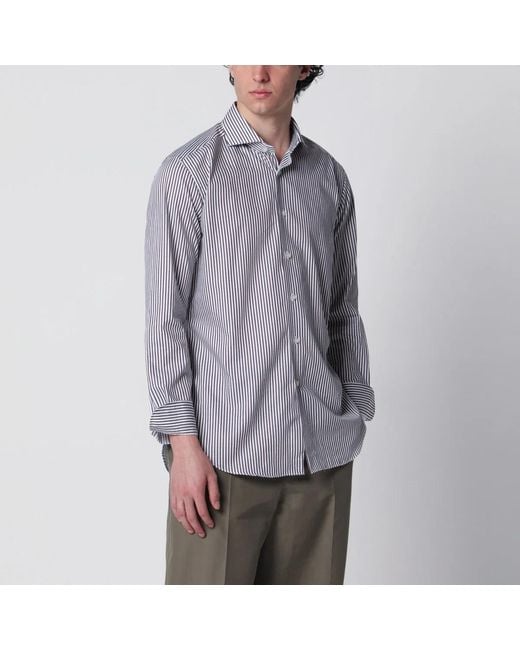 Xacus Gray Striped Travel Shirt for men