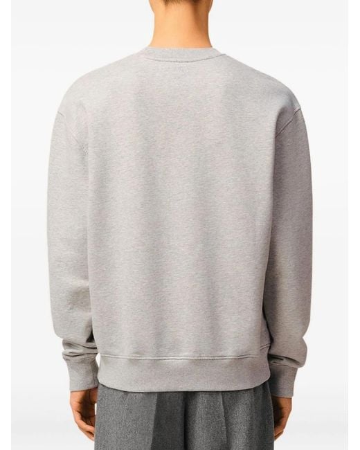 AMI Gray Cotton Ami De Coeur Sweatshirt for men