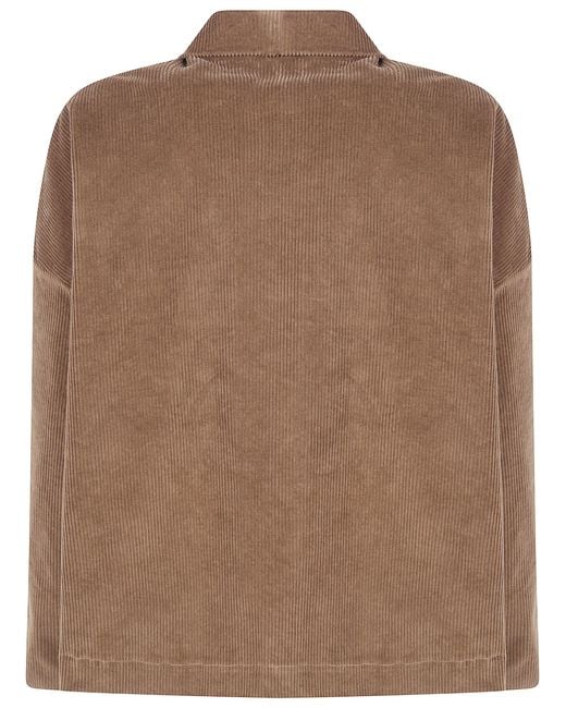 Whyci Brown Short Shirt With Scarf