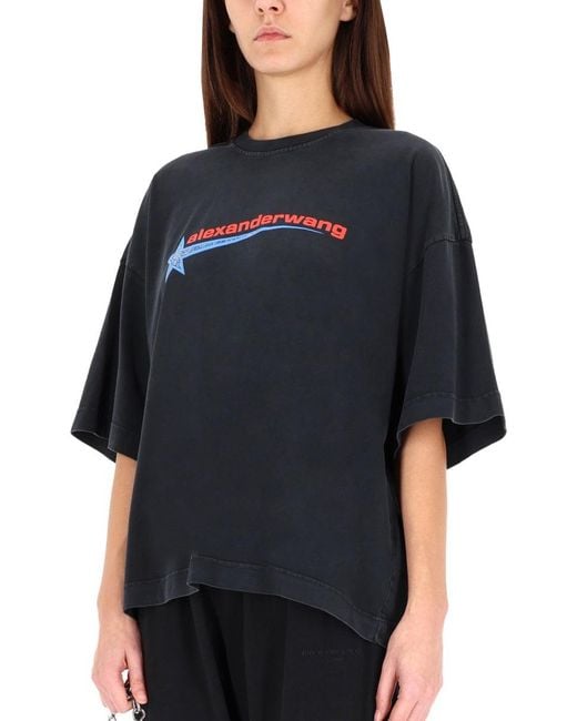 Alexander Wang Black Tshirt With Logo