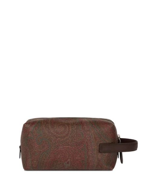 Etro Brown Leather Pouch Arnica for men