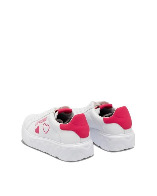 Moschino Couture Pink Heart 45 Logo Sneakers