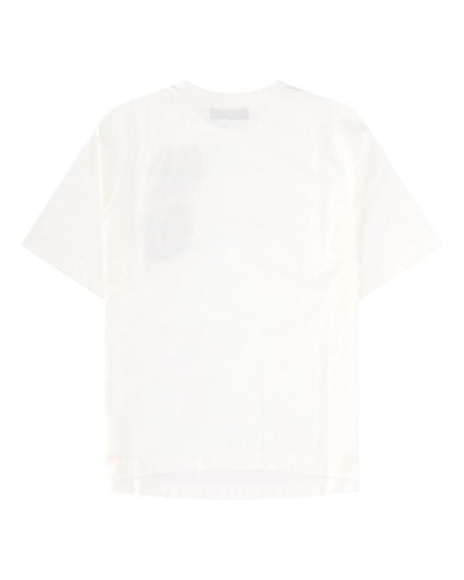 Fendi White T-Shirt Con Spille "Sunny Side Flowers"