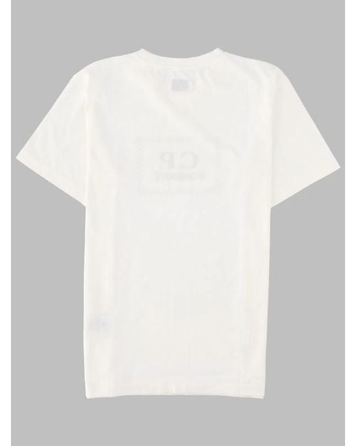 C P Company White T.Shirts Short Sleeve