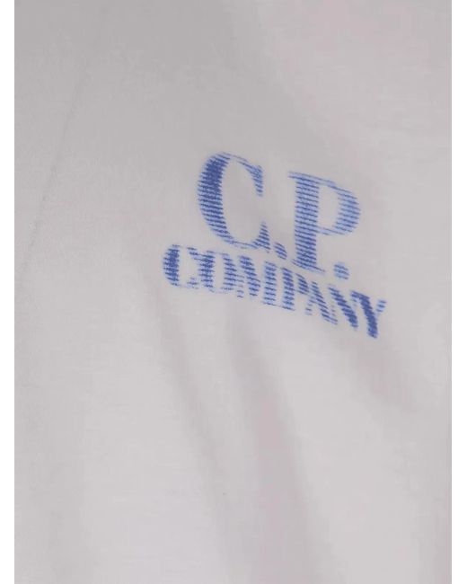C P Company White C.P.Company T-Shirt With Logo for men