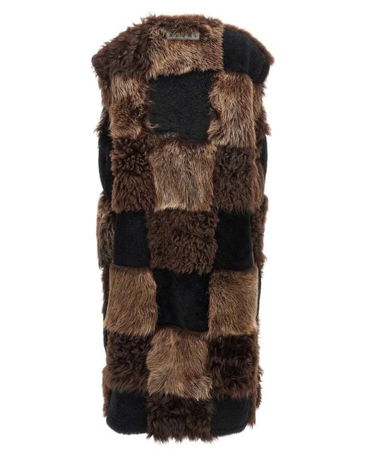 Marni Brown Long Shearling Vest