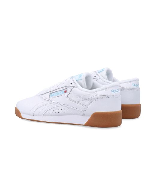 Reebok White Freestyle Low Leather Sneakers