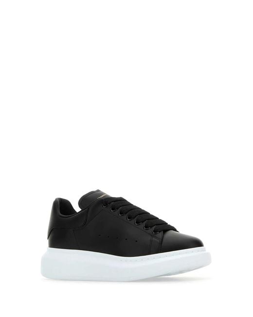 McQueen Black Leather Trainers