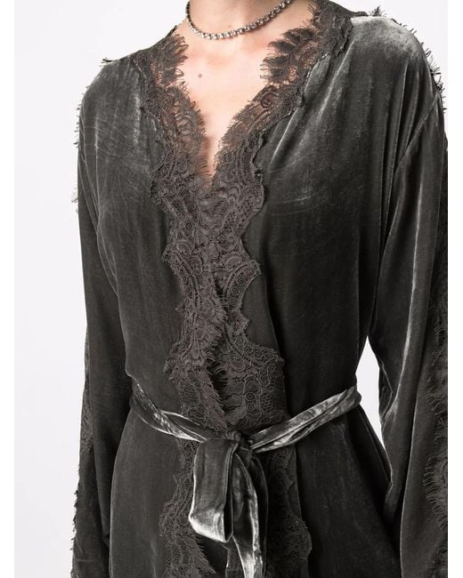 Gold Hawk Black Velvet Long Duster