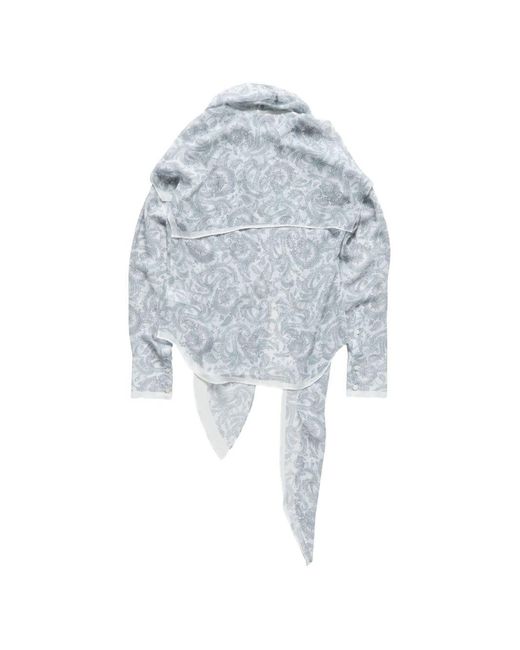 Acne Blue Paisley Print Silk Shirt