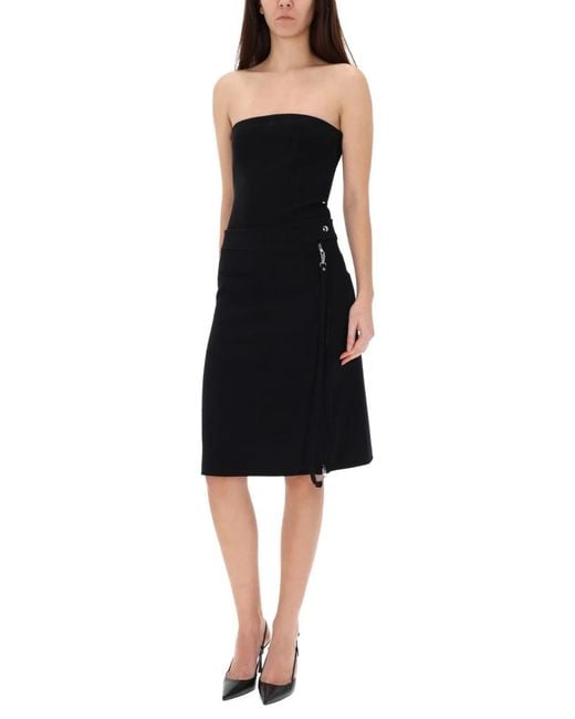 Courreges Black Solid Strapless Top