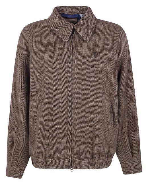 Polo Ralph Lauren Brown Woven Bomber Coat