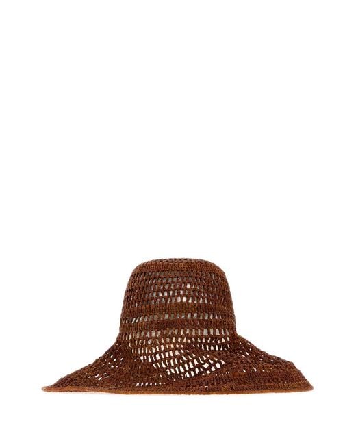 Chloé Brown Raffia Hat