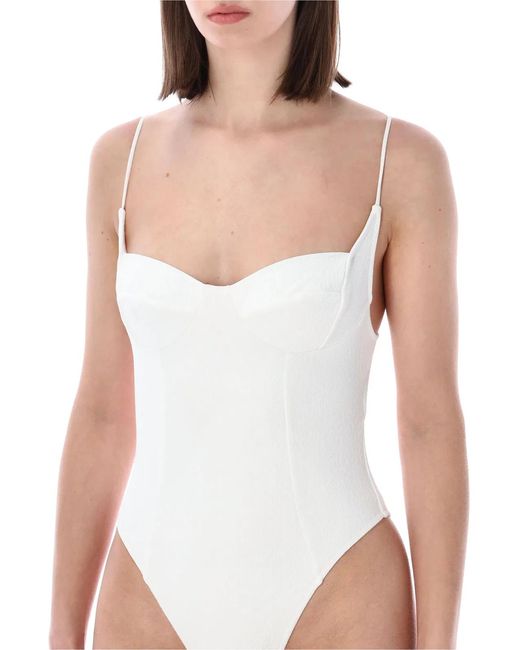 BELAMER White Nina Textured One Piece