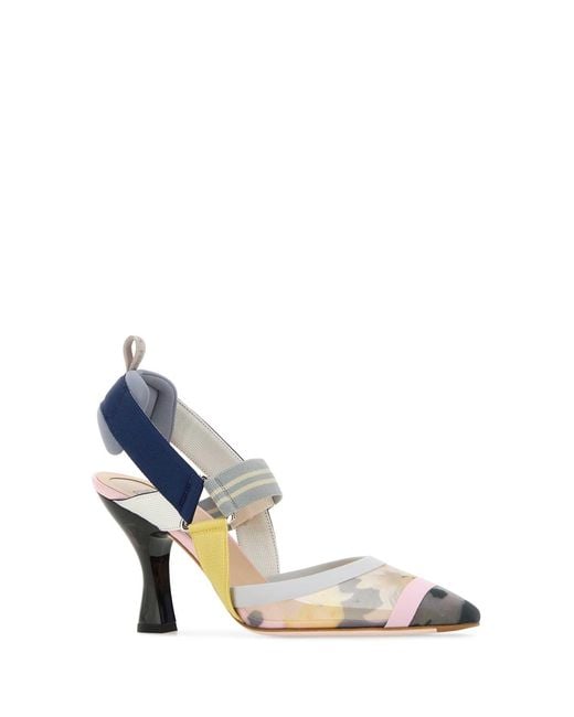 Fendi Blue Slingback Colibrì