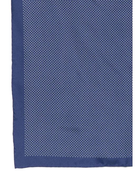 Tom Ford Blue Dot-Print Silk Pocket Square for men