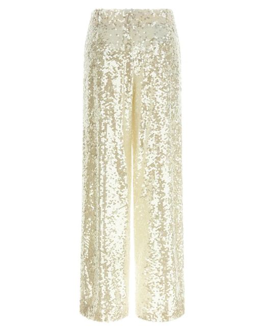 Alberta Ferretti White Sequin Pants