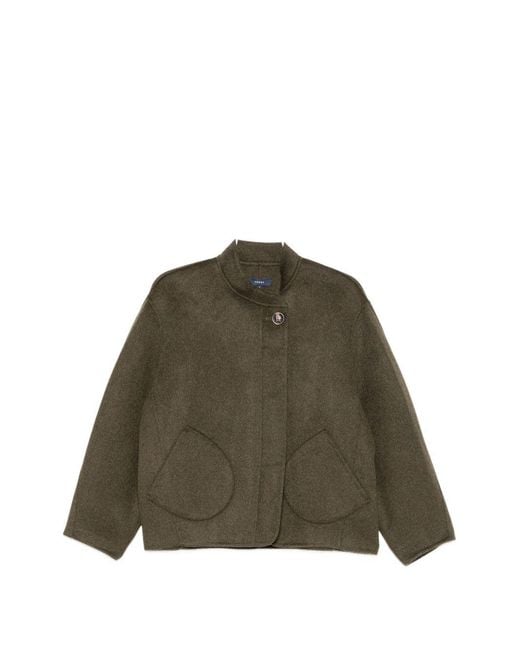 Soeur Green Wool Nylon Coat