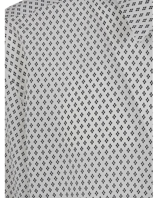Tom Ford Gray Diamond Print Fluid Fit Shirt for men