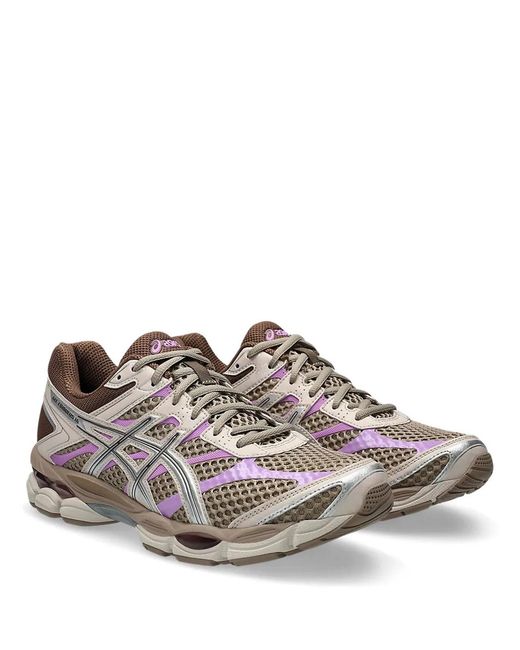 Asics Brown Gel-Cumulus 16 Mesh And Glossy Synthetic Leather Sneakers