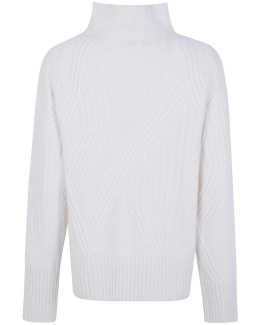 Joseph White "Isabel" Soft Wool Ribs Turtle Neck