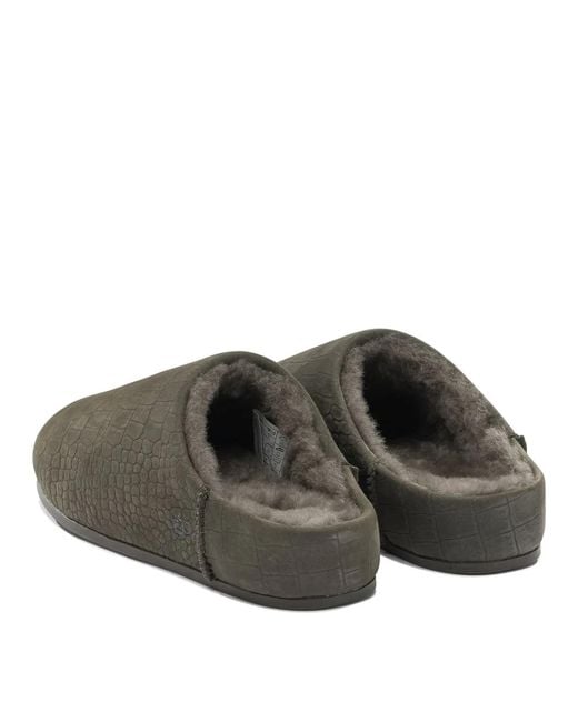 Ugg Gray Leather Rubber Loafers