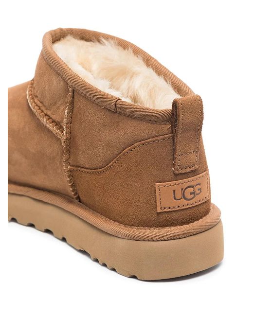 Ugg Brown Classic Ultra Mini Suede Boots For