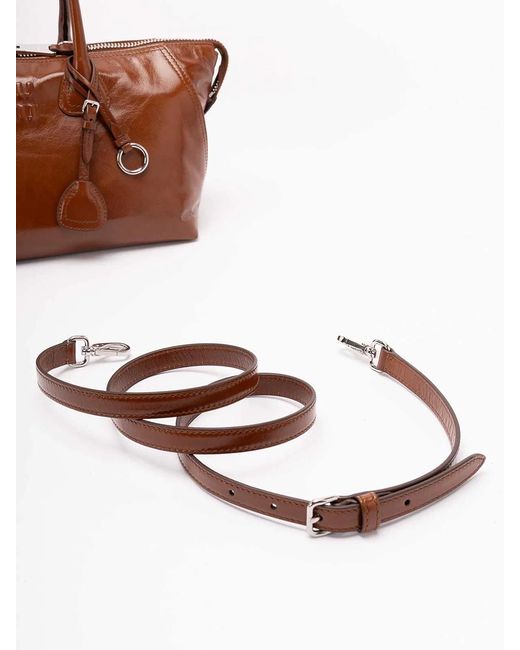 Miu Miu Brown Shiny Leather Bag