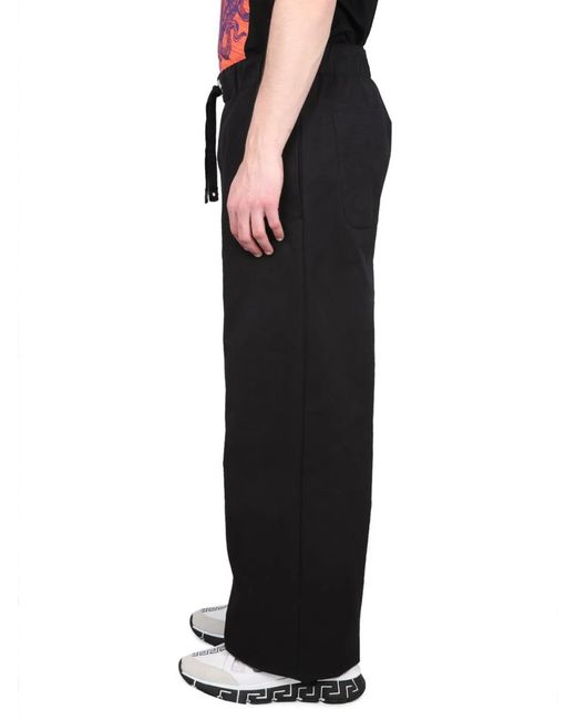 Versace Black Drawstring Pants for men