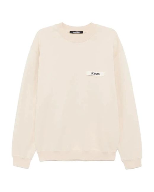 Jacquemus Natural "Le Sweatshirt Gros Grain" Round Neck Sweatshirt for men