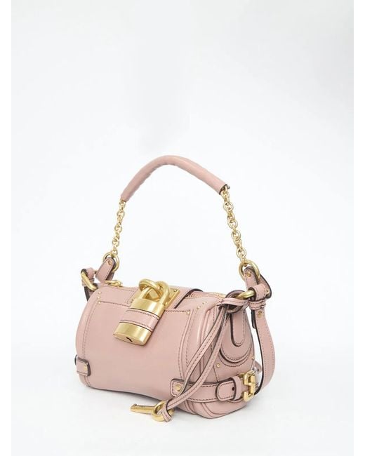 Chloé Pink Antiqued Leather Small Paddington Shoulder Bag