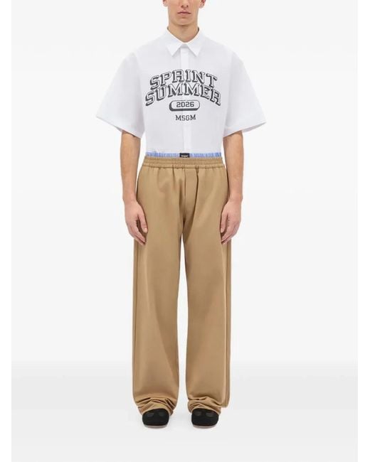 MSGM Natural Cotton Trousers for men