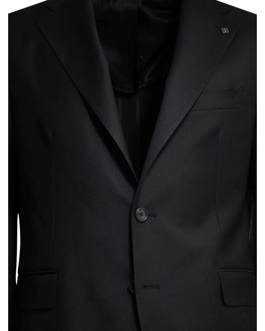 Tagliatore Black Formal Suit Made Of Virgin Wool for men